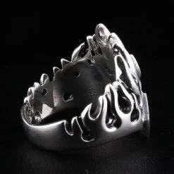 Bikerringshop Sterling Silver Number 7 Dice Flame Biker Ring 13 Bikerringshop Sterling Silver Number 7 Dice Flame Biker Ring -Outlet Rings Store IMG 9012