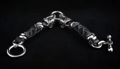 Bikerringshop Tiger Head Braided Genuine Leather Men's Bracelet 15 Bikerringshop Tiger Head Braided Genuine Leather Men's Bracelet -Outlet Rings Store IMG 9158