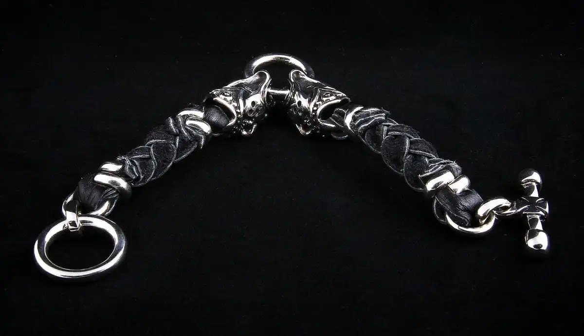 Bikerringshop Tiger Head Braided Genuine Leather Men's Bracelet 9 Bikerringshop Tiger Head Braided Genuine Leather Men's Bracelet - Image 7