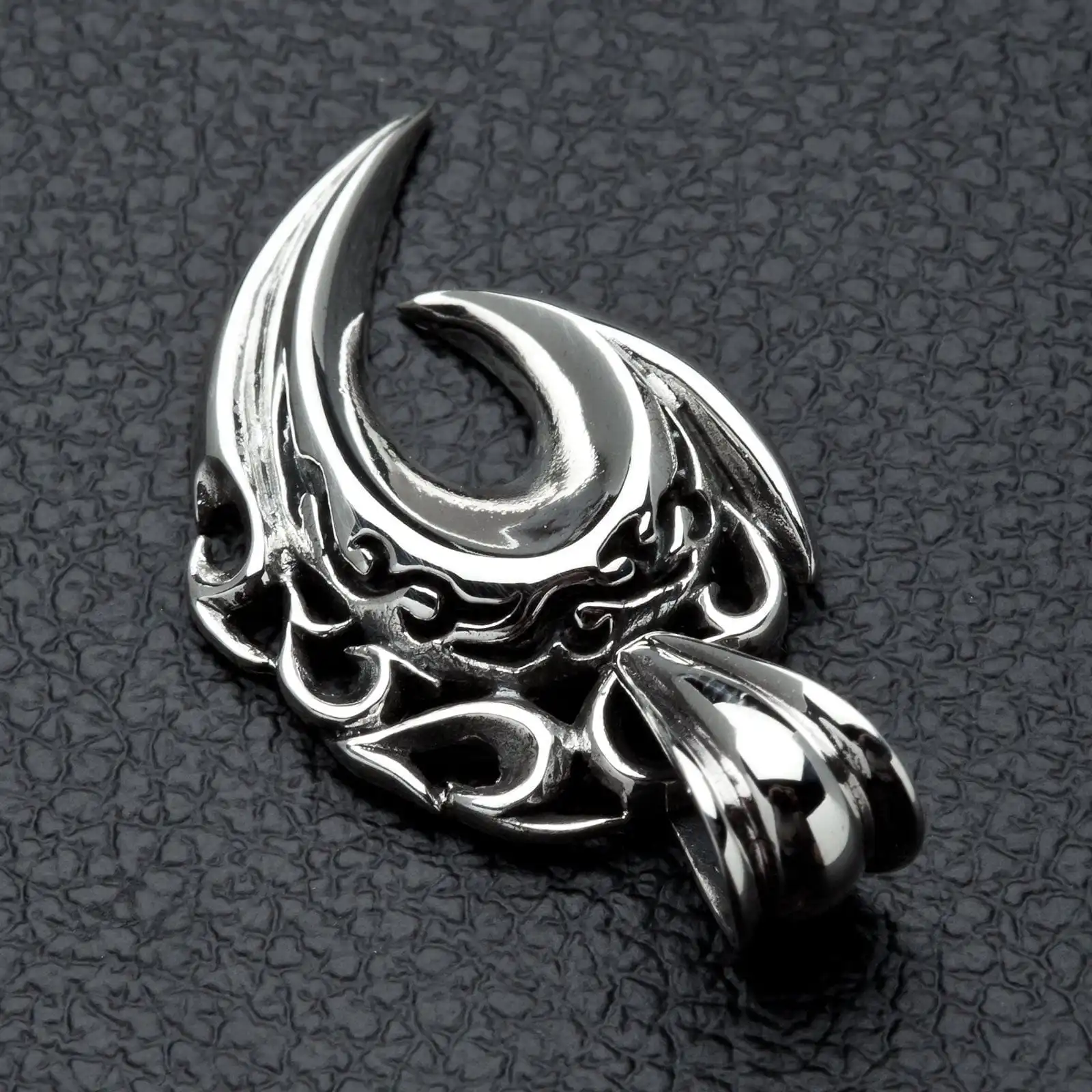 Bikerringshop Sterling Silver Tribal Fang Fishhook Pendant 7 Bikerringshop Sterling Silver Tribal Fang Fishhook Pendant - Image 5
