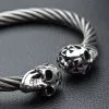 Bikerringshop Skull Silver Bangle Bracelet -Outlet Rings Store Jew05 4862