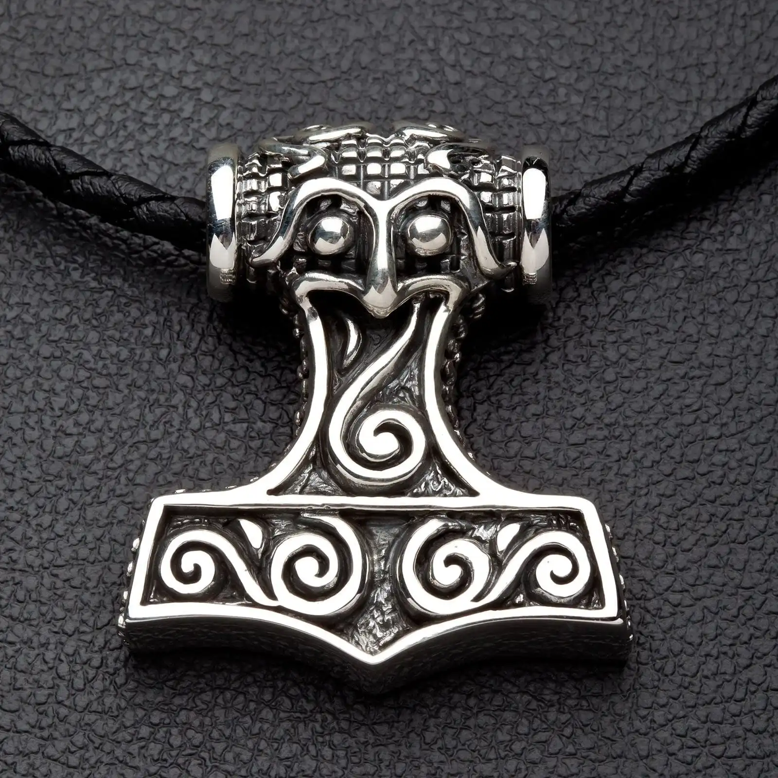 Bikerringshop Big Silver Thors Hammer Mens Pendant Necklace 3 Bikerringshop Big Silver Thors Hammer Mens Pendant Necklace