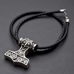 Bikerringshop Big Silver Thors Hammer Mens Pendant Necklace 13 Bikerringshop Big Silver Thors Hammer Mens Pendant Necklace -Outlet Rings Store Jew07 4917