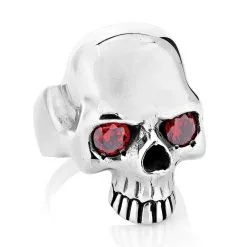 Bikerringshop Sterling Silver Red Eye Elegant Skull Ring -Outlet Rings Store KAY 007 cb6835b1 795d 420b bdf3 2a3ff90a562c