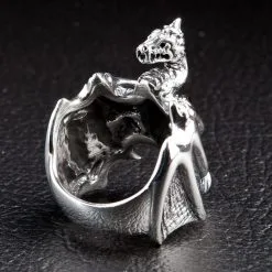 Bikerringshop Sterling Silver Knight Dragon Ring -Outlet Rings Store Knight Dragon Ring 3