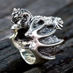 Bikerringshop Sterling Silver Knight Dragon Ring -Outlet Rings Store Knight Dragon Ring 6