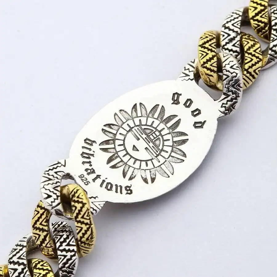 Bikerringshop Sterling Silver Brass Kokopelli Bracelet 8 Bikerringshop Sterling Silver Brass Kokopelli Bracelet - Image 6