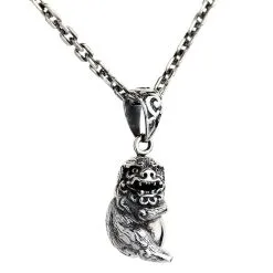 Bikerringshop Japanese Guardian Lion-Dog Komainu Pendant -Outlet Rings Store Komainu necklace 2