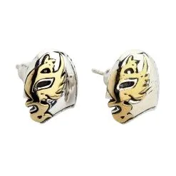 Bikerringshop Sterling Silver Lucha Libre Mask Stud Earrings
