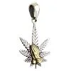 Bikerringshop Sterling Silver Praying Hands Marijuana Pendant Necklace -Outlet Rings Store Praying Hands Marijuana pendant 2