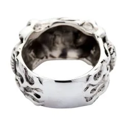 Bikerringshop Sterling Silver Roller Skull Biker Ring 17 Bikerringshop Sterling Silver Roller Skull Biker Ring -Outlet Rings Store Roller Skull Biker Ring 4