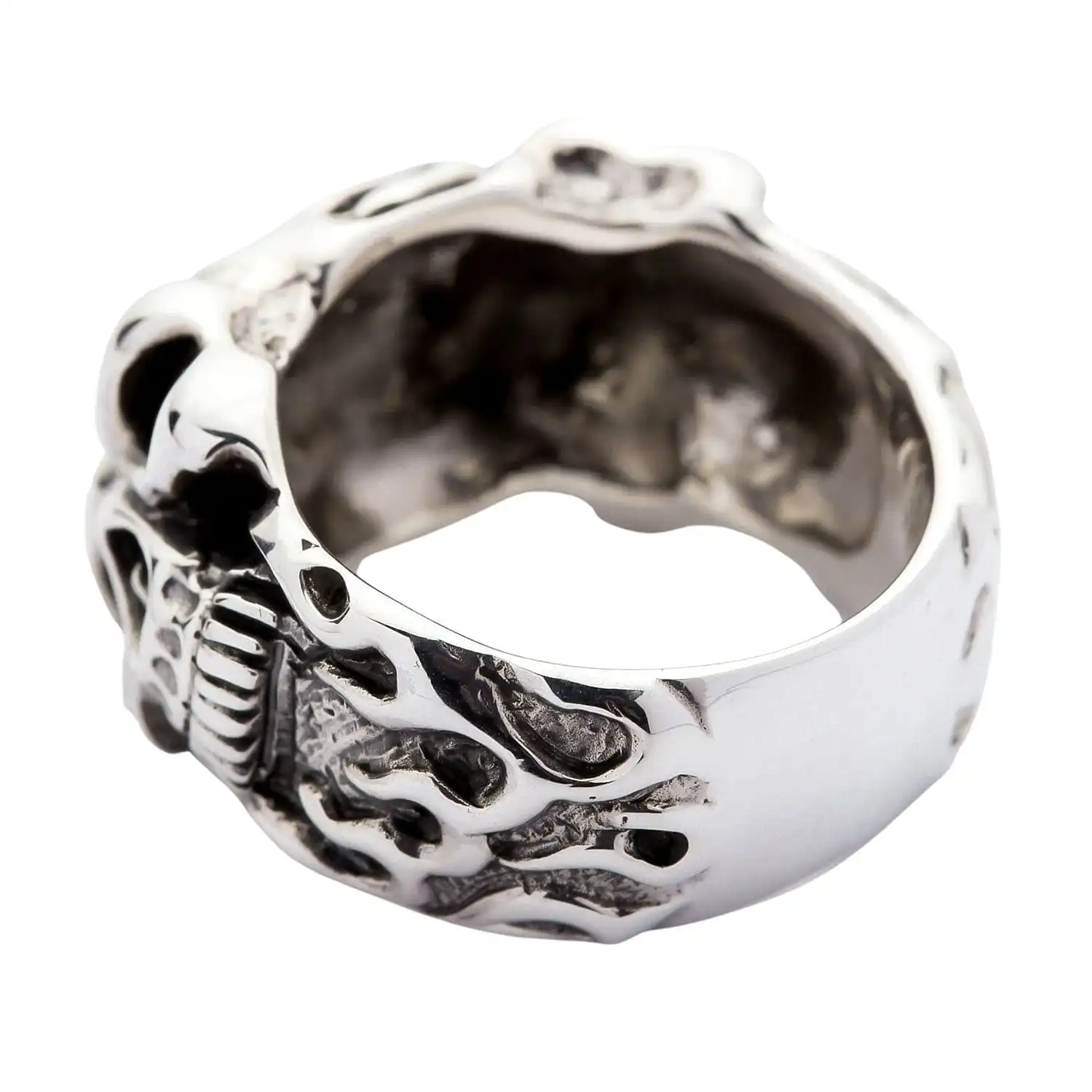 Bikerringshop Sterling Silver Roller Skull Biker Ring 9 Bikerringshop Sterling Silver Roller Skull Biker Ring - Image 7
