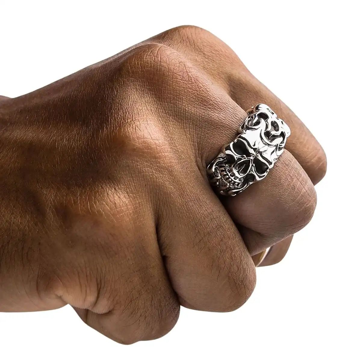 Bikerringshop Sterling Silver Roller Skull Biker Ring 4 Bikerringshop Sterling Silver Roller Skull Biker Ring - Image 2