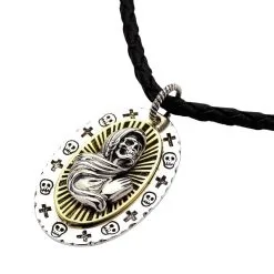 Bikerringshop Santa Muerte Gothic Pendant Necklace 17 Bikerringshop Santa Muerte Gothic Pendant Necklace -Outlet Rings Store Santa Muerte necklace 2