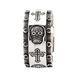 Bikerringshop Sterling Silver Skull Cross Santa Muerte Ring 11 Bikerringshop Sterling Silver Skull Cross Santa Muerte Ring -Outlet Rings Store Santa Muerte ring 3