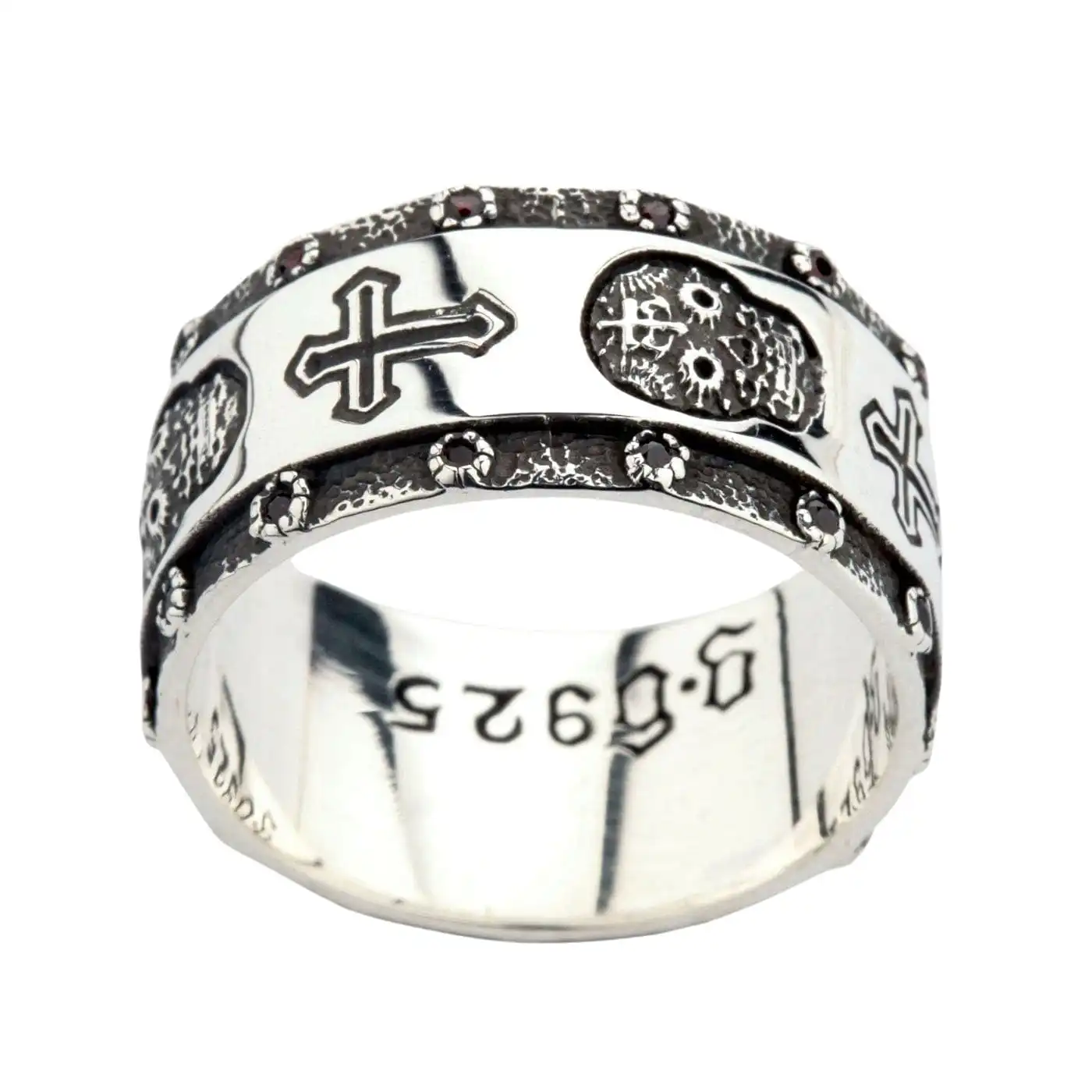 Bikerringshop Sterling Silver Skull Cross Santa Muerte Ring 9 Bikerringshop Sterling Silver Skull Cross Santa Muerte Ring - Image 7