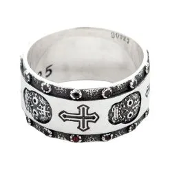 Bikerringshop Sterling Silver Skull Cross Santa Muerte Ring 14 Bikerringshop Sterling Silver Skull Cross Santa Muerte Ring -Outlet Rings Store Santa Muerte ring 6