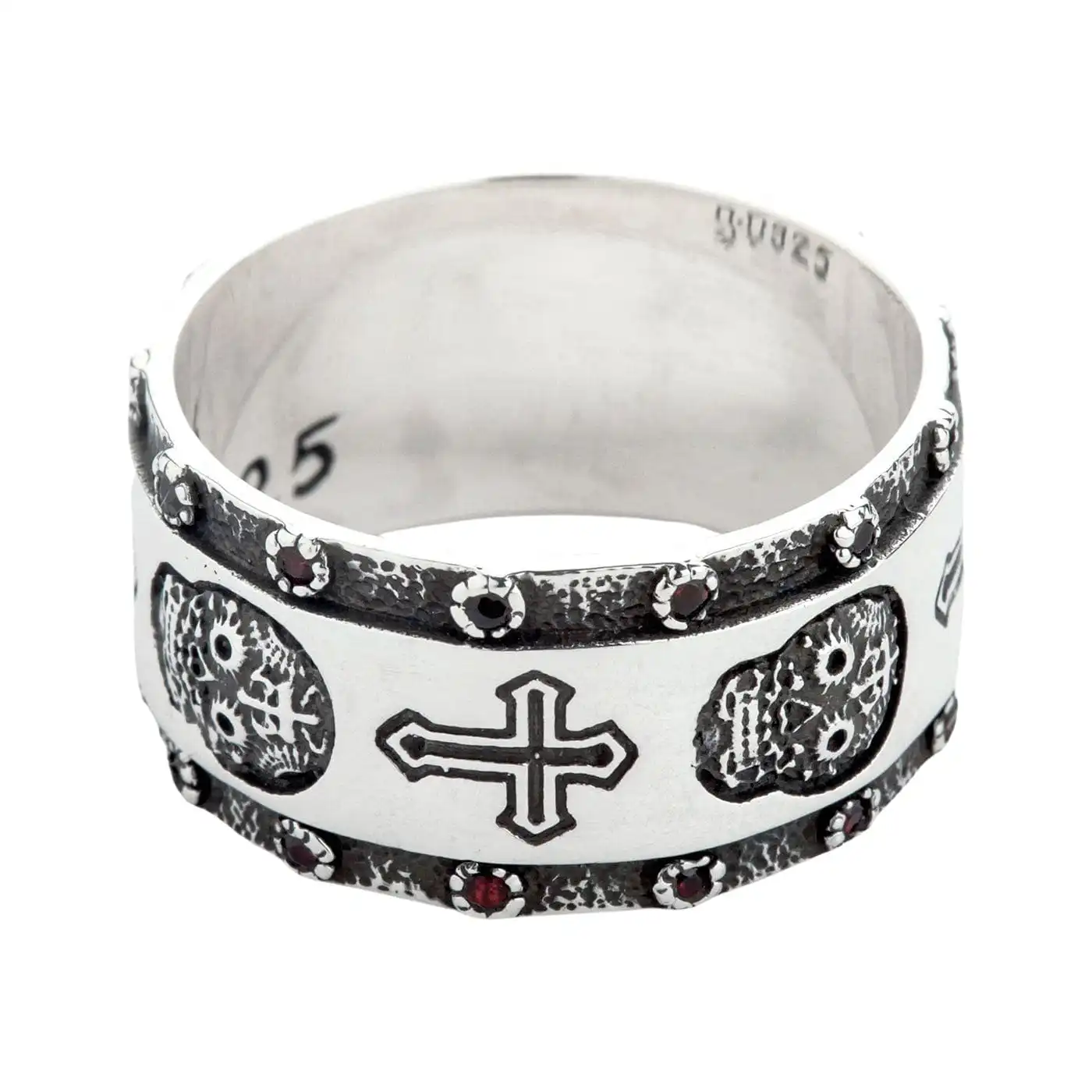 Bikerringshop Sterling Silver Skull Cross Santa Muerte Ring 8 Bikerringshop Sterling Silver Skull Cross Santa Muerte Ring - Image 6