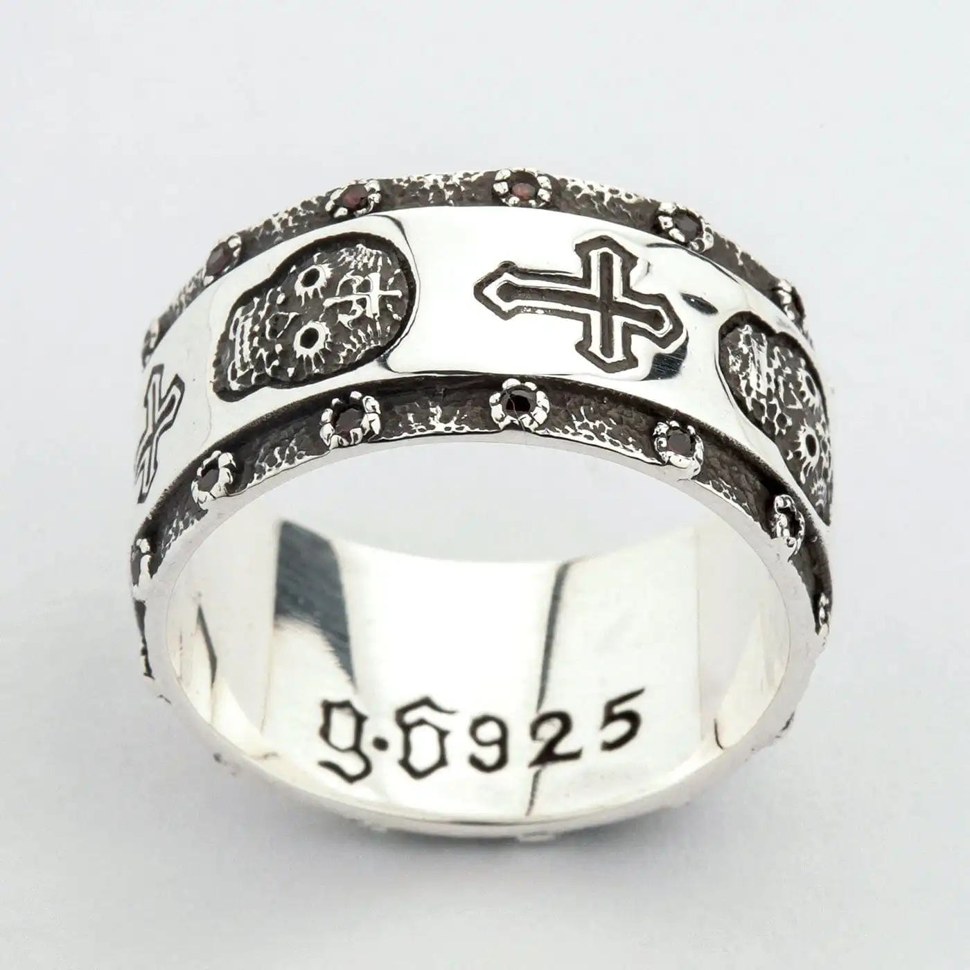 Bikerringshop Sterling Silver Skull Cross Santa Muerte Ring 6 Bikerringshop Sterling Silver Skull Cross Santa Muerte Ring - Image 4