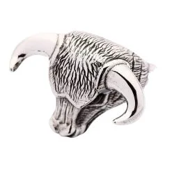 Bikerringshop Sterling Silver Bull Taurus Ring -Outlet Rings Store Silver Bull Taurus Ring 9