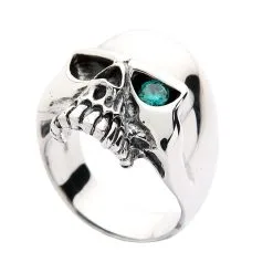 Bikerringshop Sterling Silver Blue Topaz Eye Skull Ring 16 Bikerringshop Sterling Silver Blue Topaz Eye Skull Ring -Outlet Rings Store Sterling Silver Blue Topaz Eye Skull Ring 3