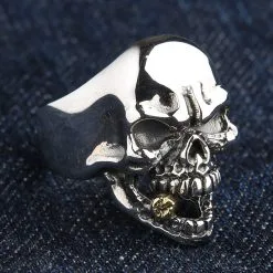 Bikerringshop Sterling Silver Cigar Mafia Skull Biker Ring 13 Bikerringshop Sterling Silver Cigar Mafia Skull Biker Ring -Outlet Rings Store Sterling Silver Cigar Mafia Skull Biker Ring 3