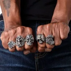 Bikerringshop Sterling Silver Cross Crucifix Skull Skeleton Gothic Ring -Outlet Rings Store Sterling Silver Cross Crucifix Skull Skeleton Gothic Ring 5