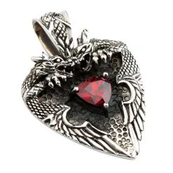 Bikerringshop Sterling Silver Knight Garnet Dragon Pendant 13 Bikerringshop Sterling Silver Knight Garnet Dragon Pendant -Outlet Rings Store Sterling Silver Knight Garnet Dragon Pendant 4