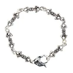 Bikerringshop Sterling Silver Tibetan Dorje Amulet Bracelet