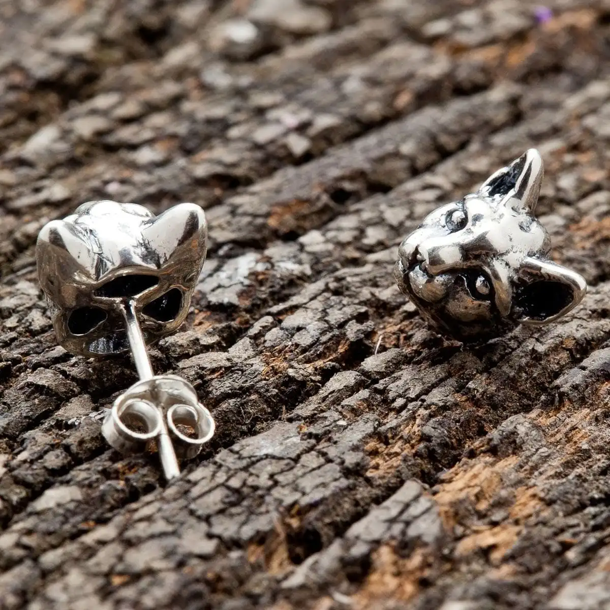 Bikerringshop Sterling Silver Cat Earrings 4 Bikerringshop Sterling Silver Cat Earrings - Image 2