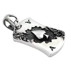 Bikerringshop Sterling Silver Ace Spade Mens Dog Tag Pendant 9 Bikerringshop Sterling Silver Ace Spade Mens Dog Tag Pendant -Outlet Rings Store ace spade mens dog tag pendant 4