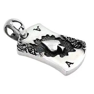 Bikerringshop Sterling Silver Ace Spade Mens Dog Tag Pendant 6 Bikerringshop Sterling Silver Ace Spade Mens Dog Tag Pendant - Image 4