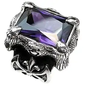 Bikerringshop Sterling Silver Amethyst Dragon Claw Ring 4 Bikerringshop Sterling Silver Amethyst Dragon Claw Ring - Image 2