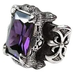 Bikerringshop Sterling Silver Amethyst Dragon Claw Ring 11 Bikerringshop Sterling Silver Amethyst Dragon Claw Ring -Outlet Rings Store amethyst dragon claw ring 3