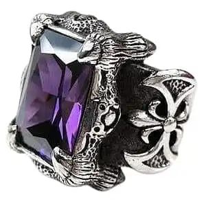 Bikerringshop Sterling Silver Amethyst Dragon Claw Ring 5 Bikerringshop Sterling Silver Amethyst Dragon Claw Ring - Image 3
