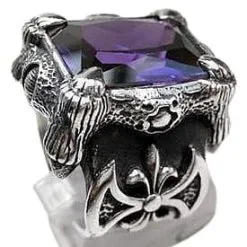 Bikerringshop Sterling Silver Amethyst Dragon Claw Ring 14 Bikerringshop Sterling Silver Amethyst Dragon Claw Ring -Outlet Rings Store amethyst dragon claw ring 5