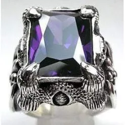 Bikerringshop Sterling Silver Amethyst Dragon Claw Ring 12 Bikerringshop Sterling Silver Amethyst Dragon Claw Ring -Outlet Rings Store amethyst dragon claw ring 6