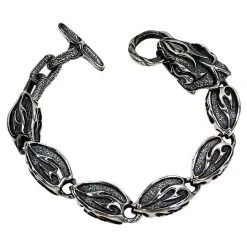 Bikerringshop Anaconda Snake Silver Brass Bracelet