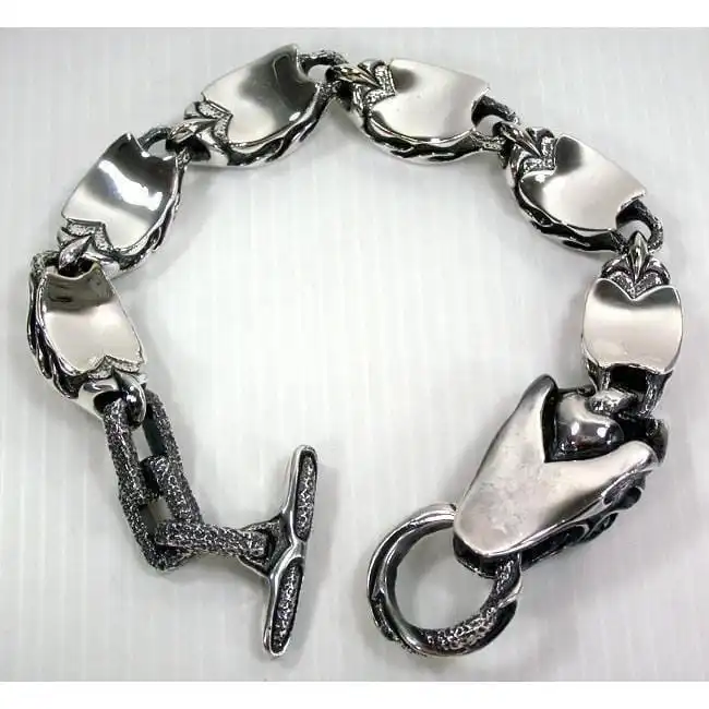 Bikerringshop Anaconda Snake Silver Brass Bracelet 6 Bikerringshop Anaconda Snake Silver Brass Bracelet - Image 4