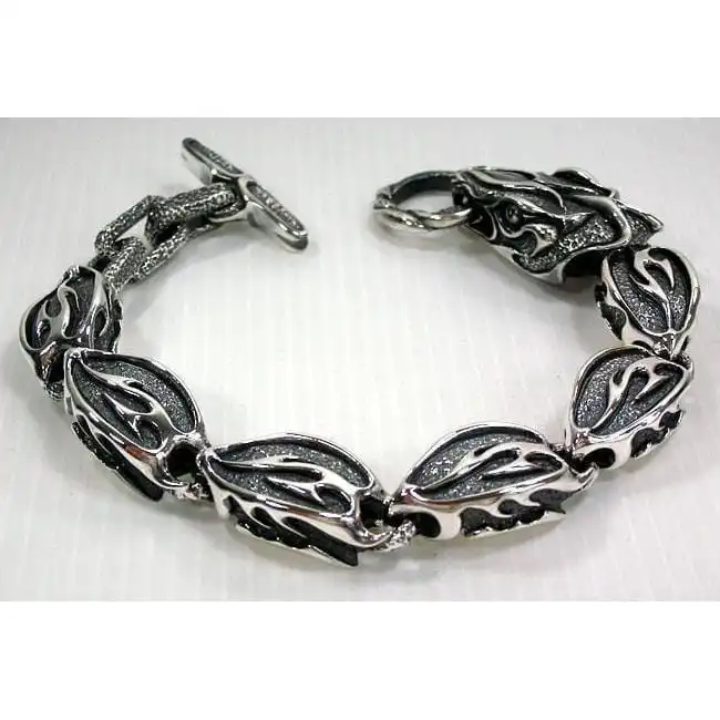 Bikerringshop Anaconda Snake Silver Brass Bracelet 8 Bikerringshop Anaconda Snake Silver Brass Bracelet - Image 6