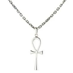 Bikerringshop Silver Ankh Pendant Necklace -Outlet Rings Store ankh necklace