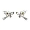 Bikerringshop Sterling Silver Ankh Stud Earrings -Outlet Rings Store ankh stud earrings
