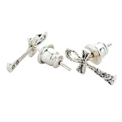 Bikerringshop Sterling Silver Ankh Stud Earrings -Outlet Rings Store ankh stud earrings 3