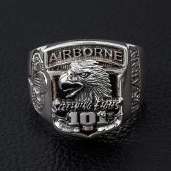 Bikerringshop Sterling Silver Army Screaming Eagle 101St Airborne Ring