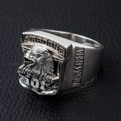 Bikerringshop Sterling Silver Army Screaming Eagle 101St Airborne Ring -Outlet Rings Store army eagle airborne ring 3
