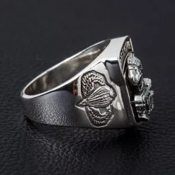 Bikerringshop Sterling Silver Army Screaming Eagle 101St Airborne Ring -Outlet Rings Store army eagle airborne ring 6