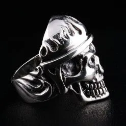 Bikerringshop Sterling Silver Military Army Skull Ring -Outlet Rings Store army skull ring 4