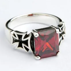 Bikerringshop Red Garnet Sterling Silver Iron Cross Ring -Outlet Rings Store b4a78ad1 fc3f 4102 b66f 6ccf86cf37a0 EQ4IZW