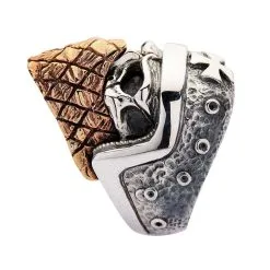 Bikerringshop Sterling Silver Bandana Biker Skull Ring -Outlet Rings Store bandana biker skull ring 10