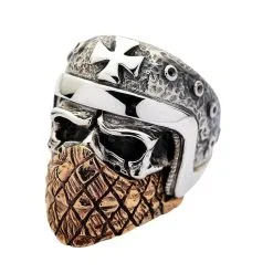 Bikerringshop Sterling Silver Bandana Biker Skull Ring -Outlet Rings Store bandana biker skull ring 12